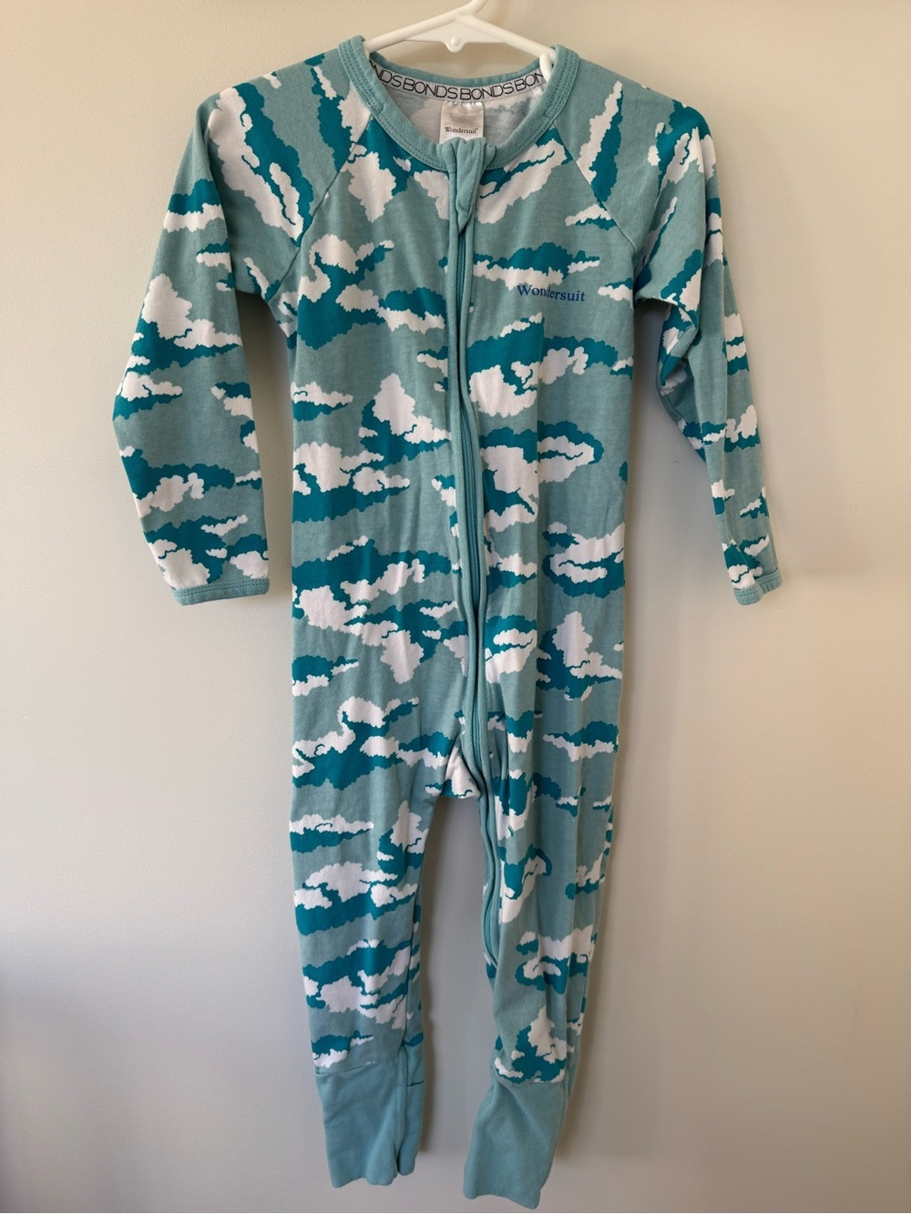 Bonds Wondersuit Baby One-Piece in Teal Cloud Print size 2 (18-24m)